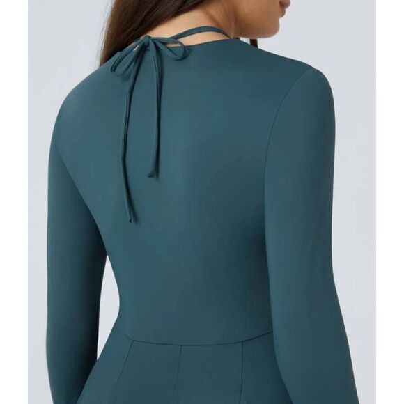 Halara Lace Up Long Sleeve Mini Dress - Picture 5 of 7